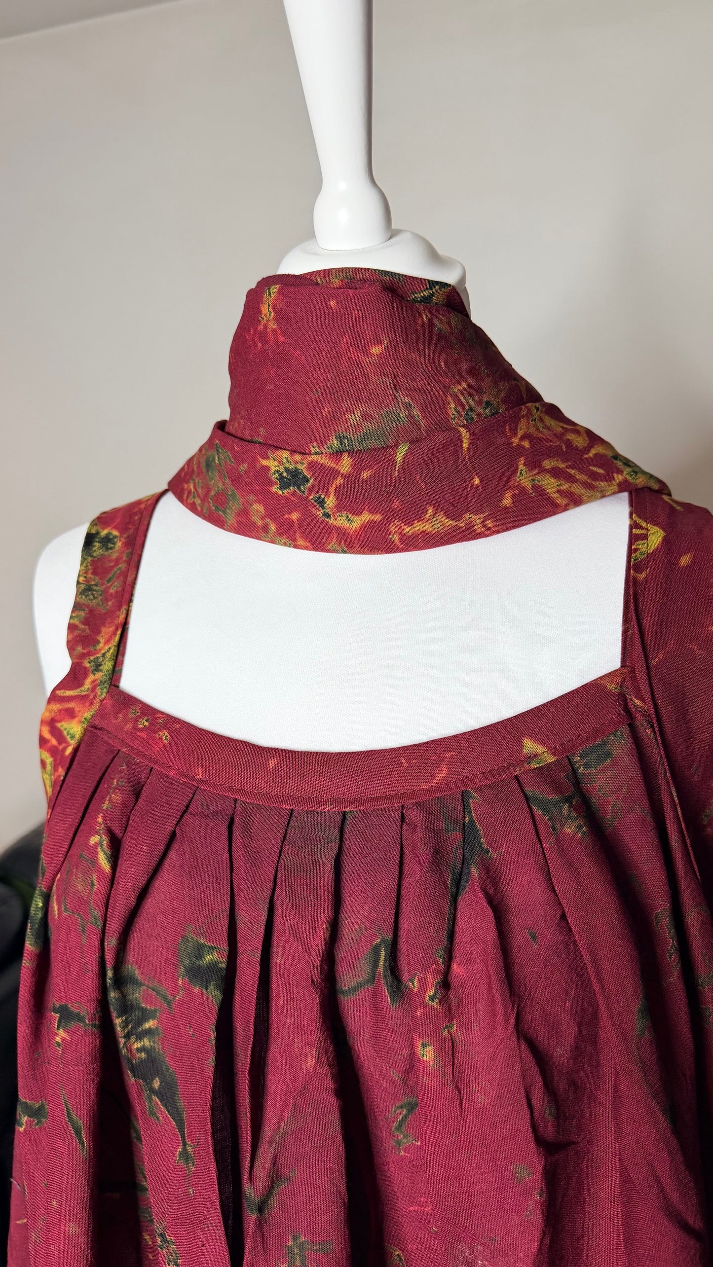 Dampé/Mehlfa robe manches bretelles avec foulard confort