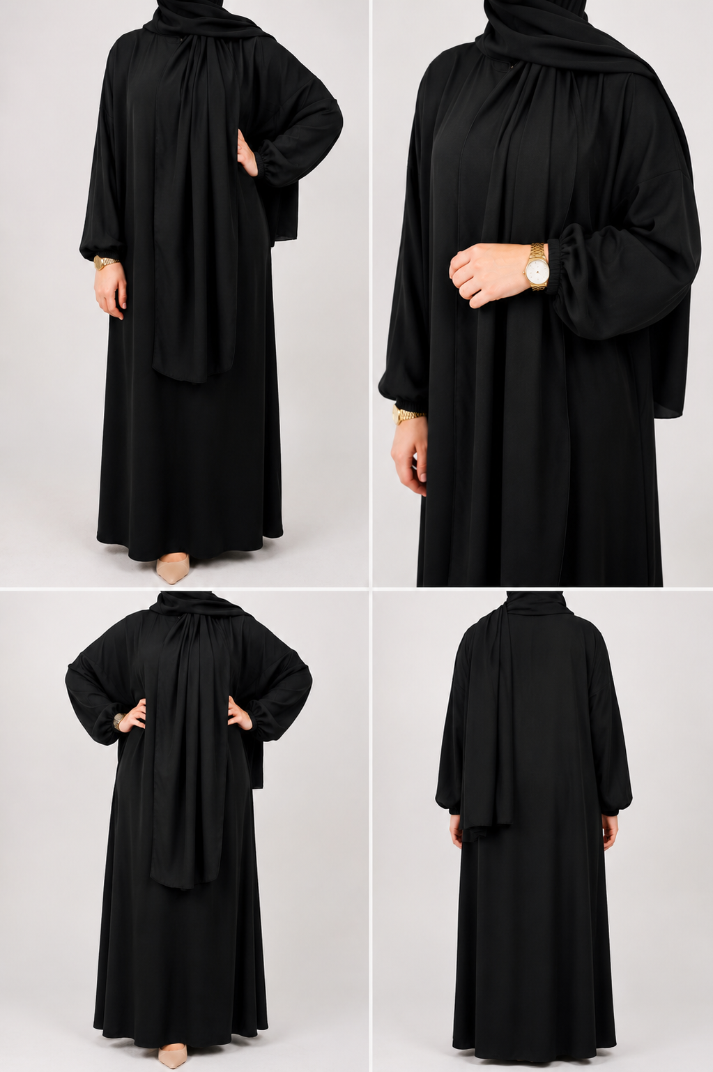 Abaya hijab intégré grande taille