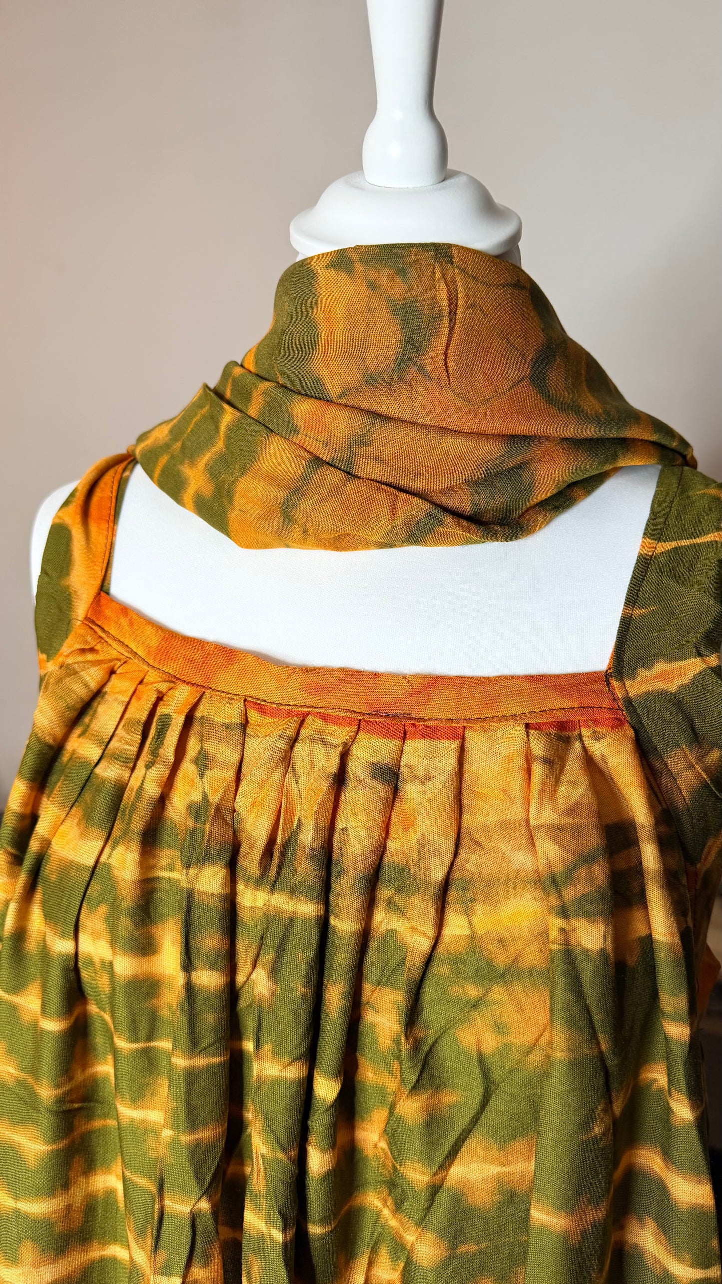 Dampé/Mehlfa robe manches bretelles avec foulard confort