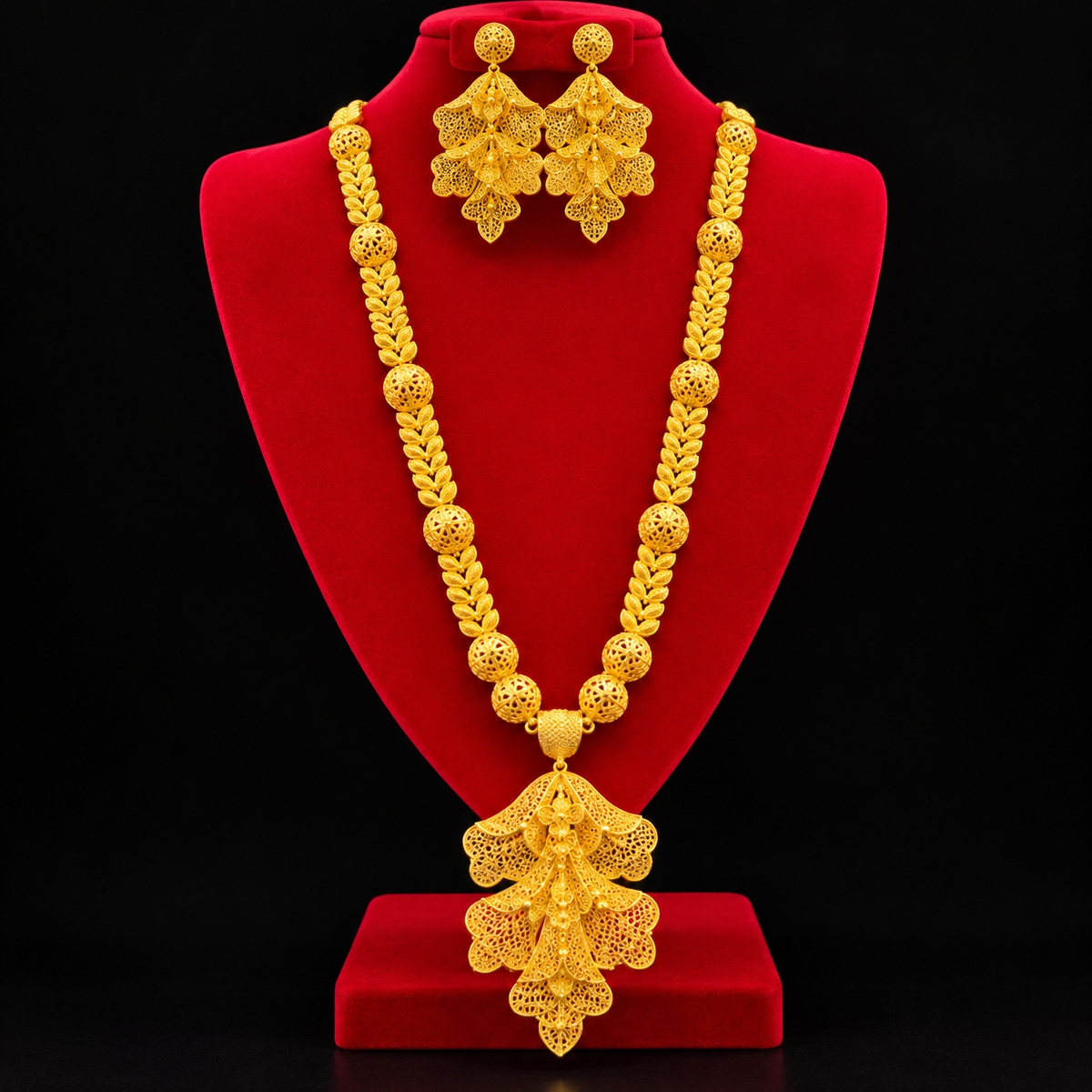 Parure sautoir plaqué or