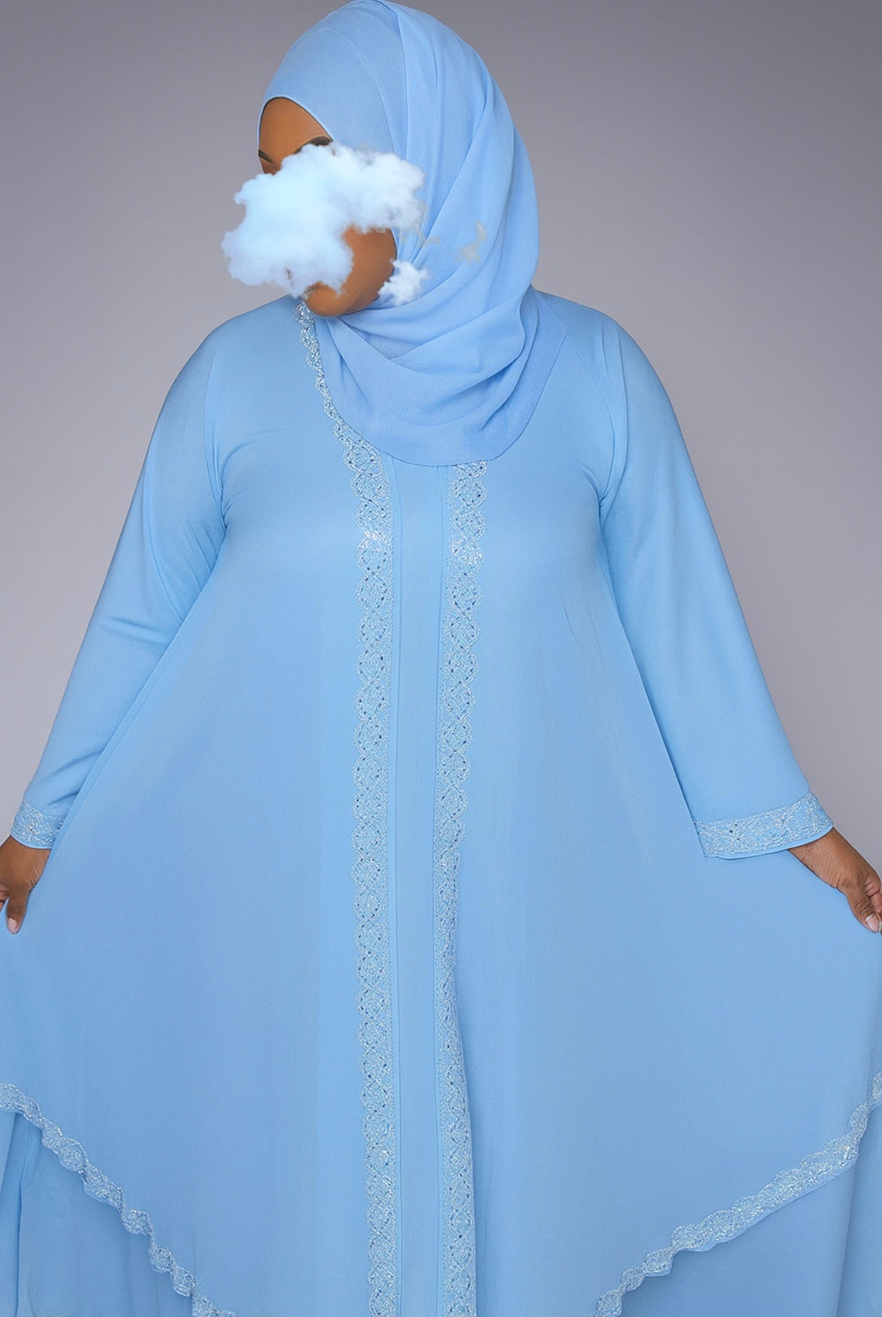 Abaya coupe évasé