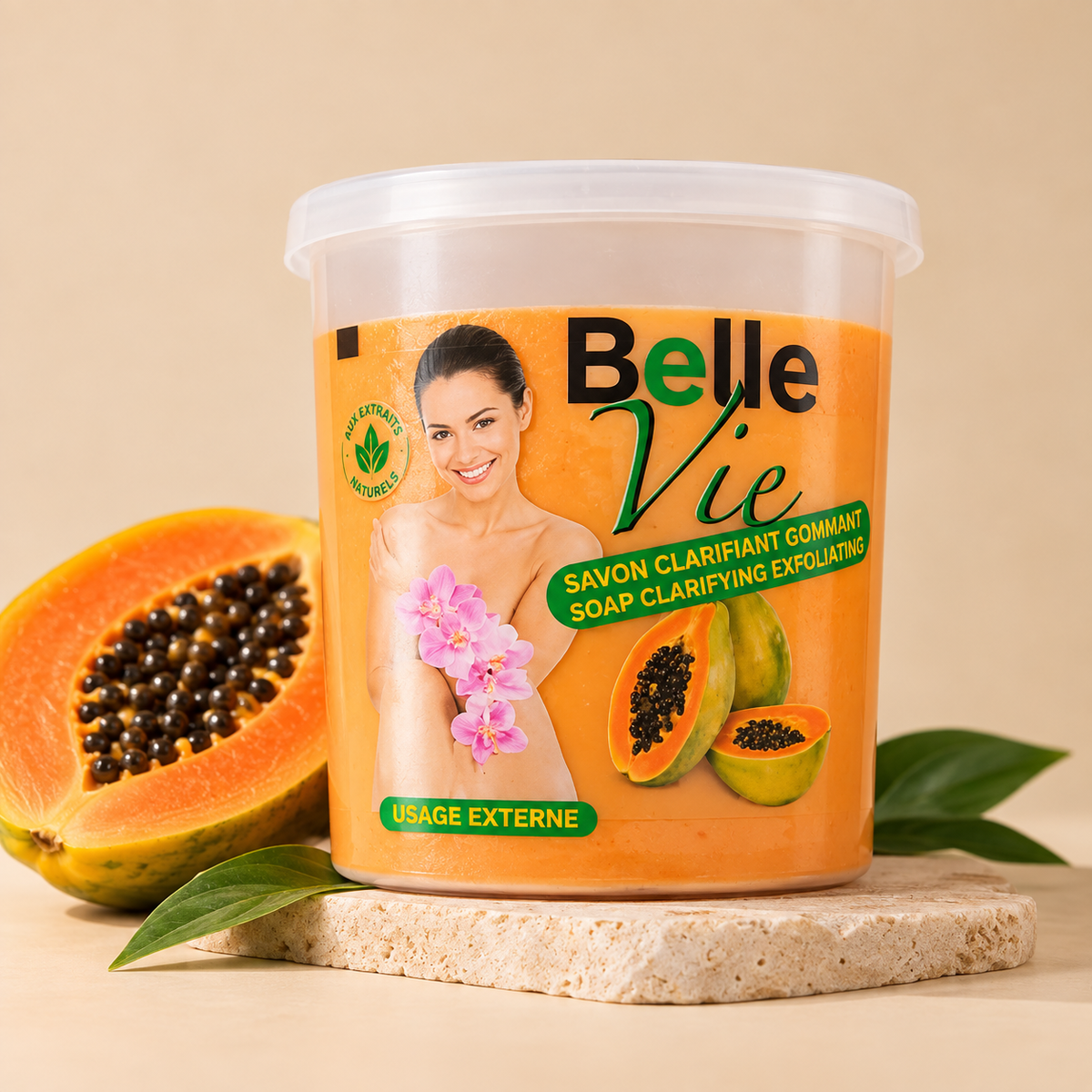 Savon Clarifiant Gommant Belle Vie – Papaye 🌿