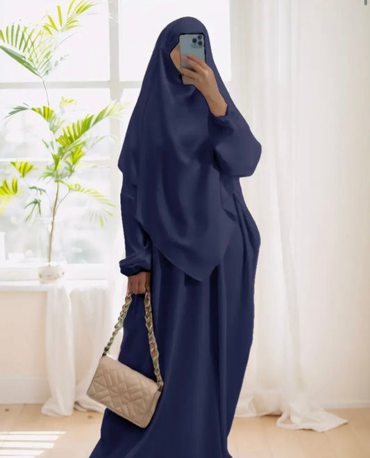 Ensemble Abaya & Khimar – Longueur adaptée de 1m60 à 1m75
