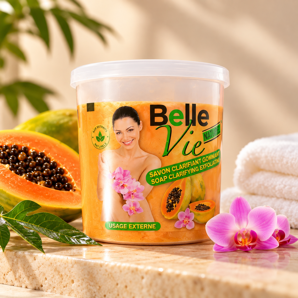 Savon Clarifiant Gommant Belle Vie – Papaye 🌿