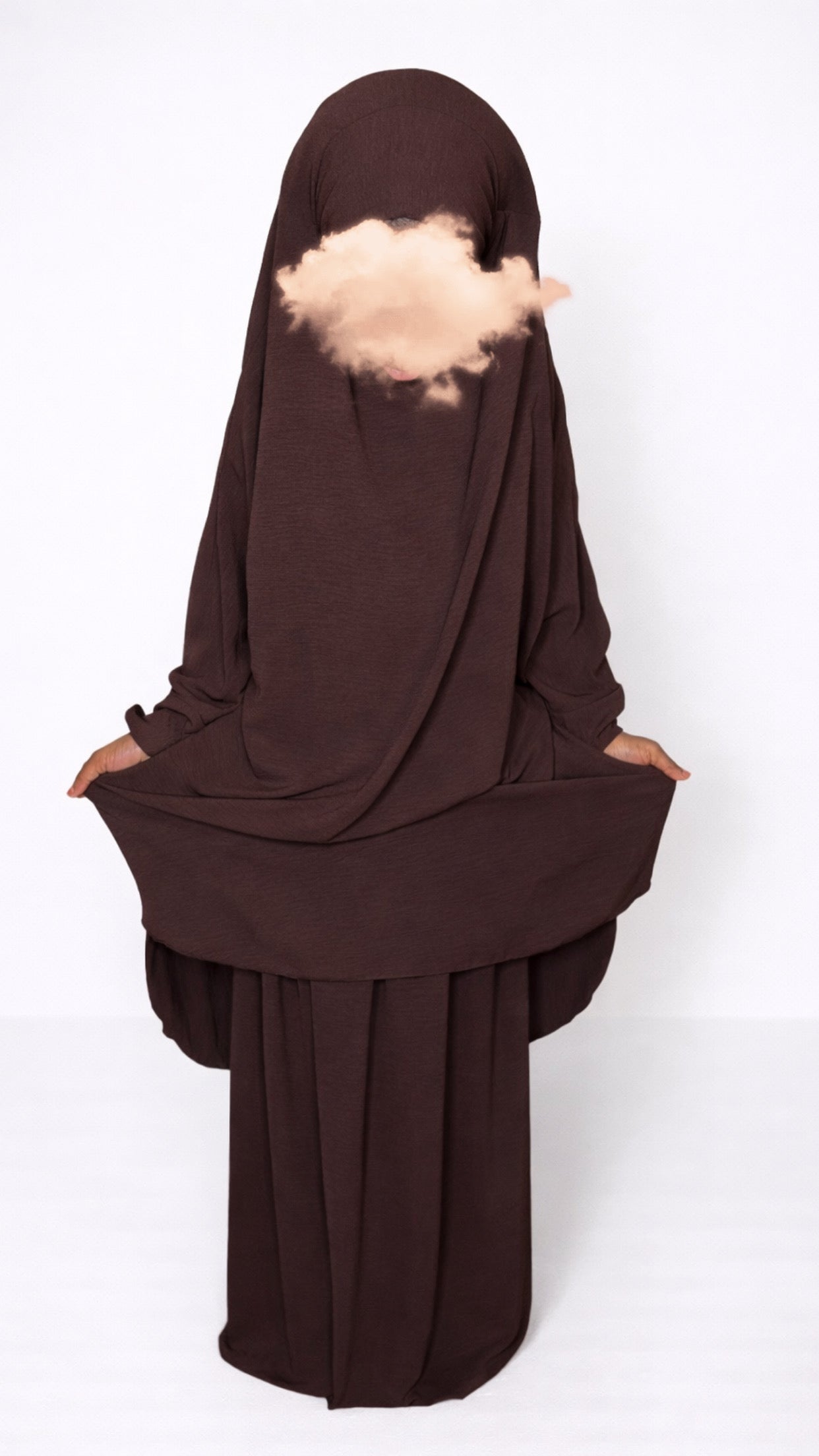 djellaba enfant fille 2 pièces avec jupe- Ensemble islamique élégant