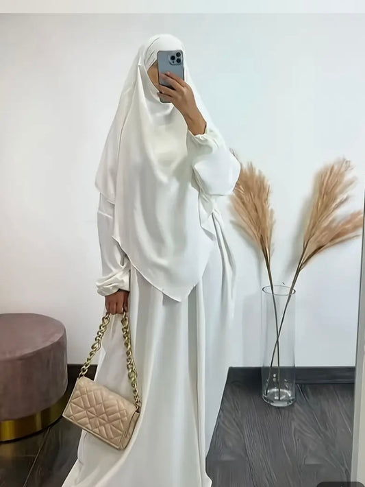 Ensemble Abaya & Khimar – Longueur adaptée de 1m60 à 1m75