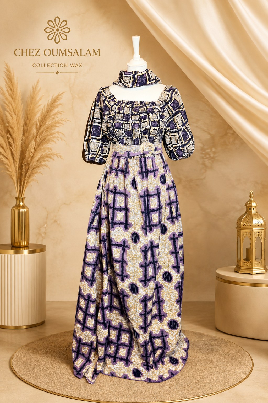 Ensemble Wax Femme Haut & Jupe Taille Haute Grande Taille 38-54 | Tenue Africaine Chic