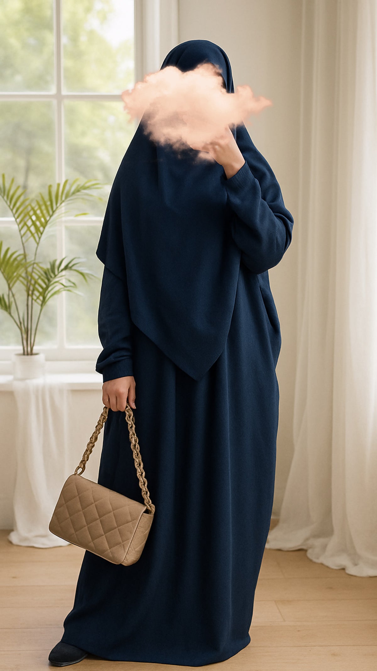 Ensemble Abaya & Khimar – Longueur adaptée de 1m73 à 1m84