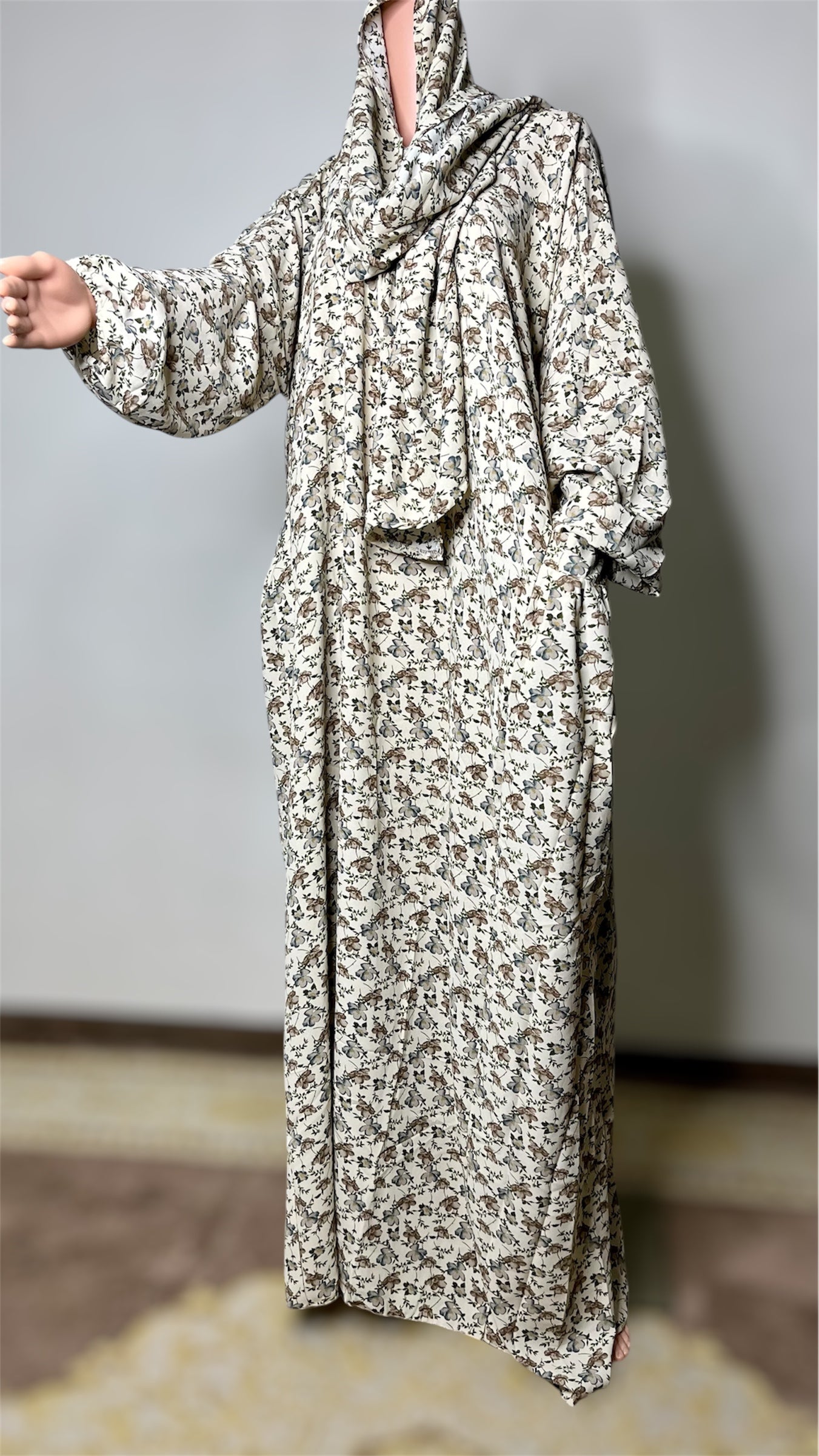 Robe de prière avec hijab intégré / 2 capuche