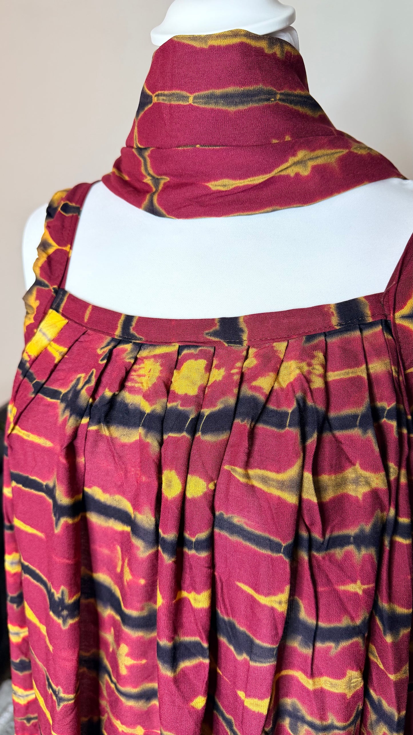 Dampé/Mehlfa robe manches bretelles avec foulard confort