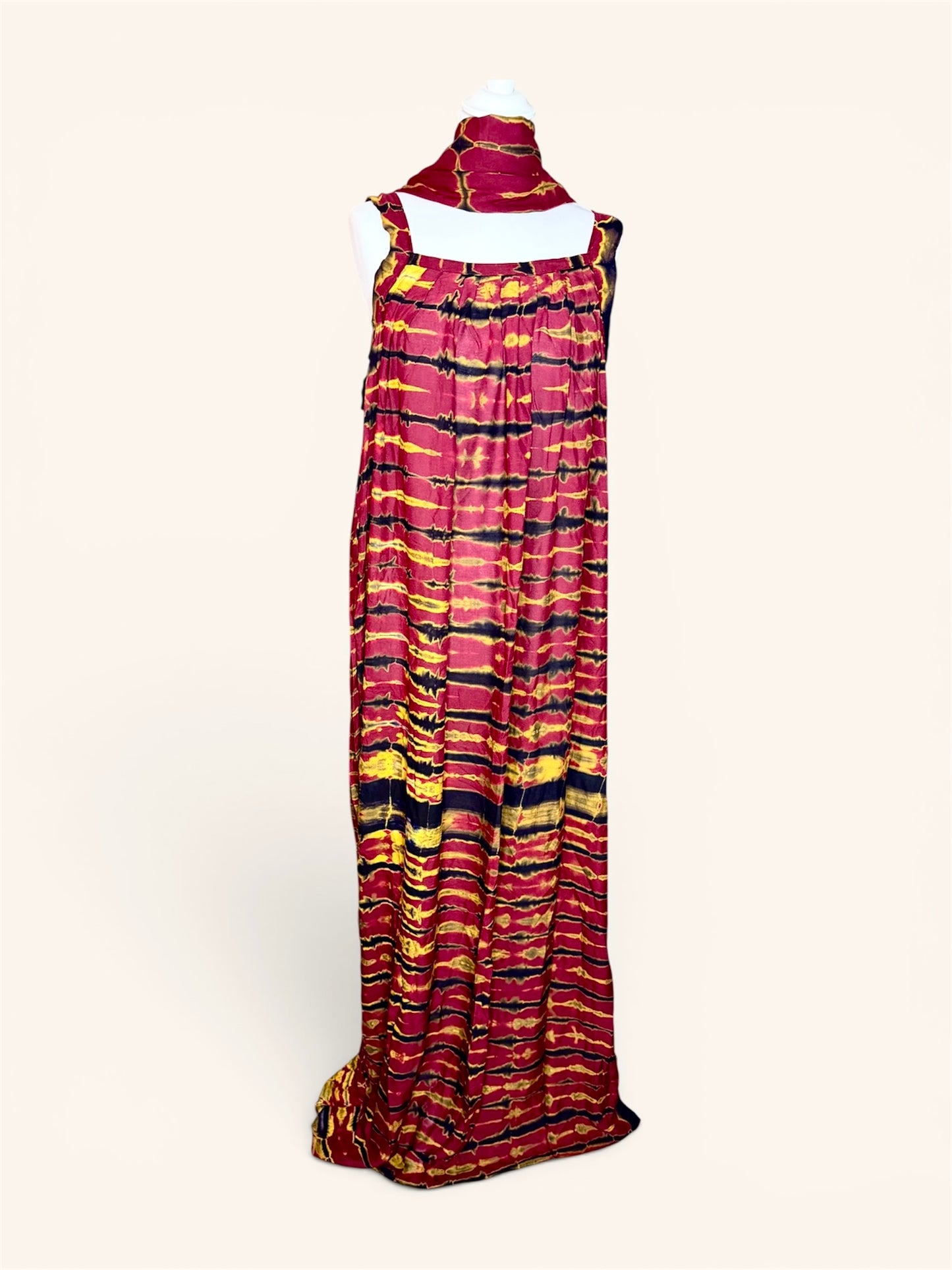 Dampé/Mehlfa robe manches bretelles avec foulard confort