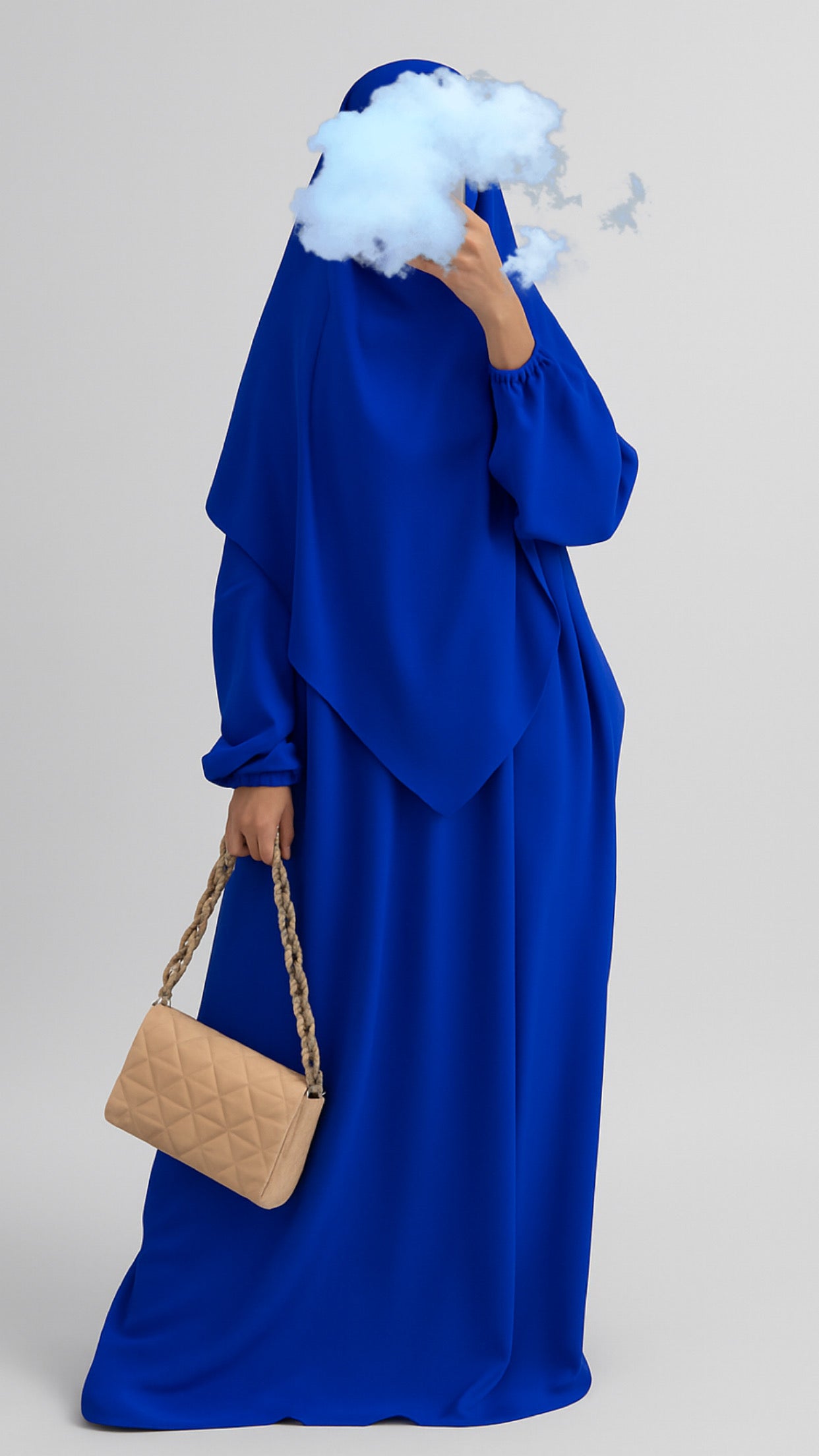Ensemble Abaya & Khimar – Longueur adaptée de 1m60 à 1m73