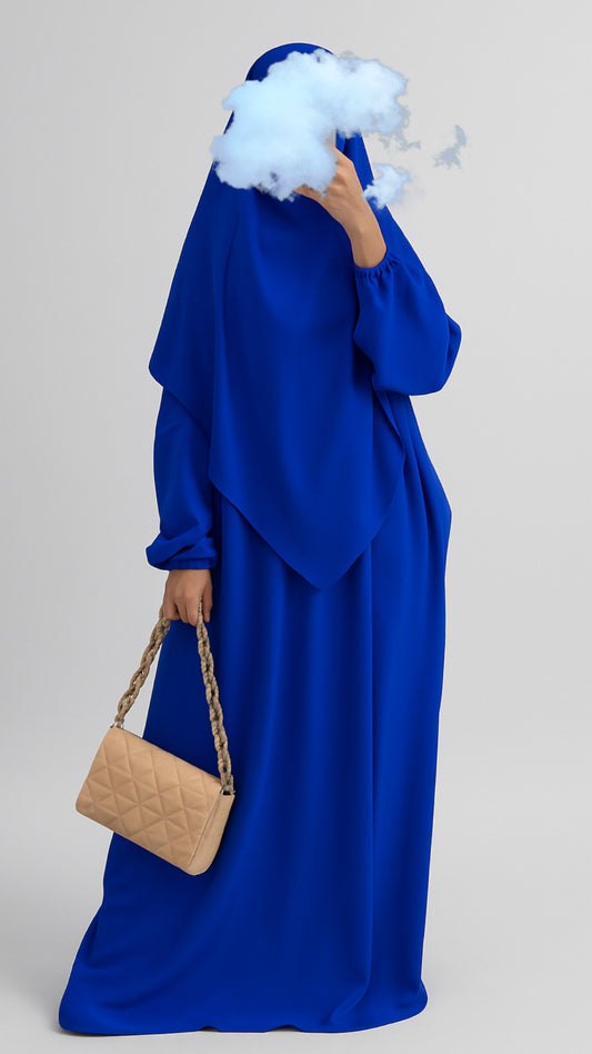 Ensemble Abaya & Khimar – Longueur adaptée de 1m60 à 1m73