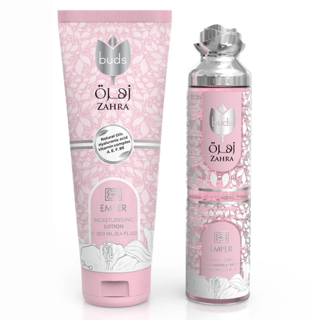 Buds Zahra Set Emper – Brume Parfumée et Lotion Hydratante 250 ml Femme