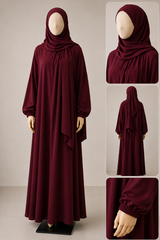 Abaya hijab intégré