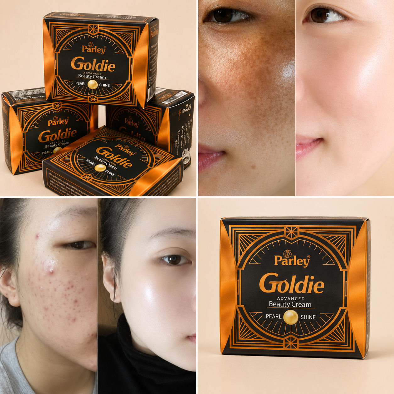 Pack Goldie Pearl Shine – Savon Visage & Crème Éclat pour une Peau Douce, Hydratée et Lumineuse.                   Nettoie • Hydrate • Illumine