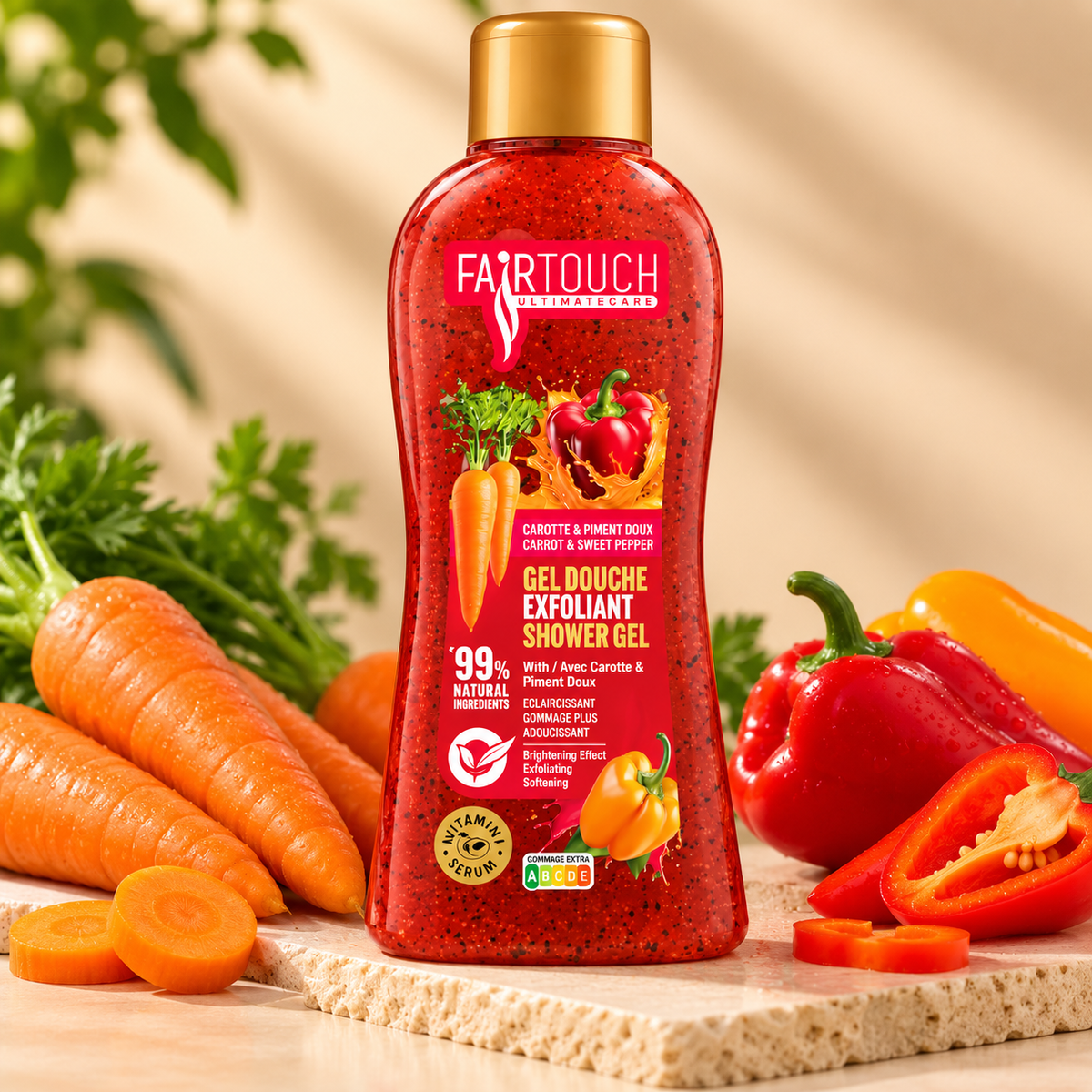 Gel Douche Exfoliant Fairtouch – Carotte & Piment Doux