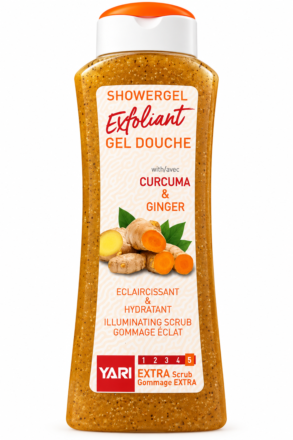 Gel Douche Exfoliant Yari Curcuma & Gingembre – Éclaircissant & Hydratant