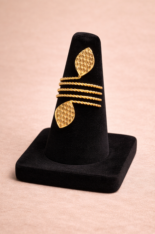 Bague style argent trempé dans l’or